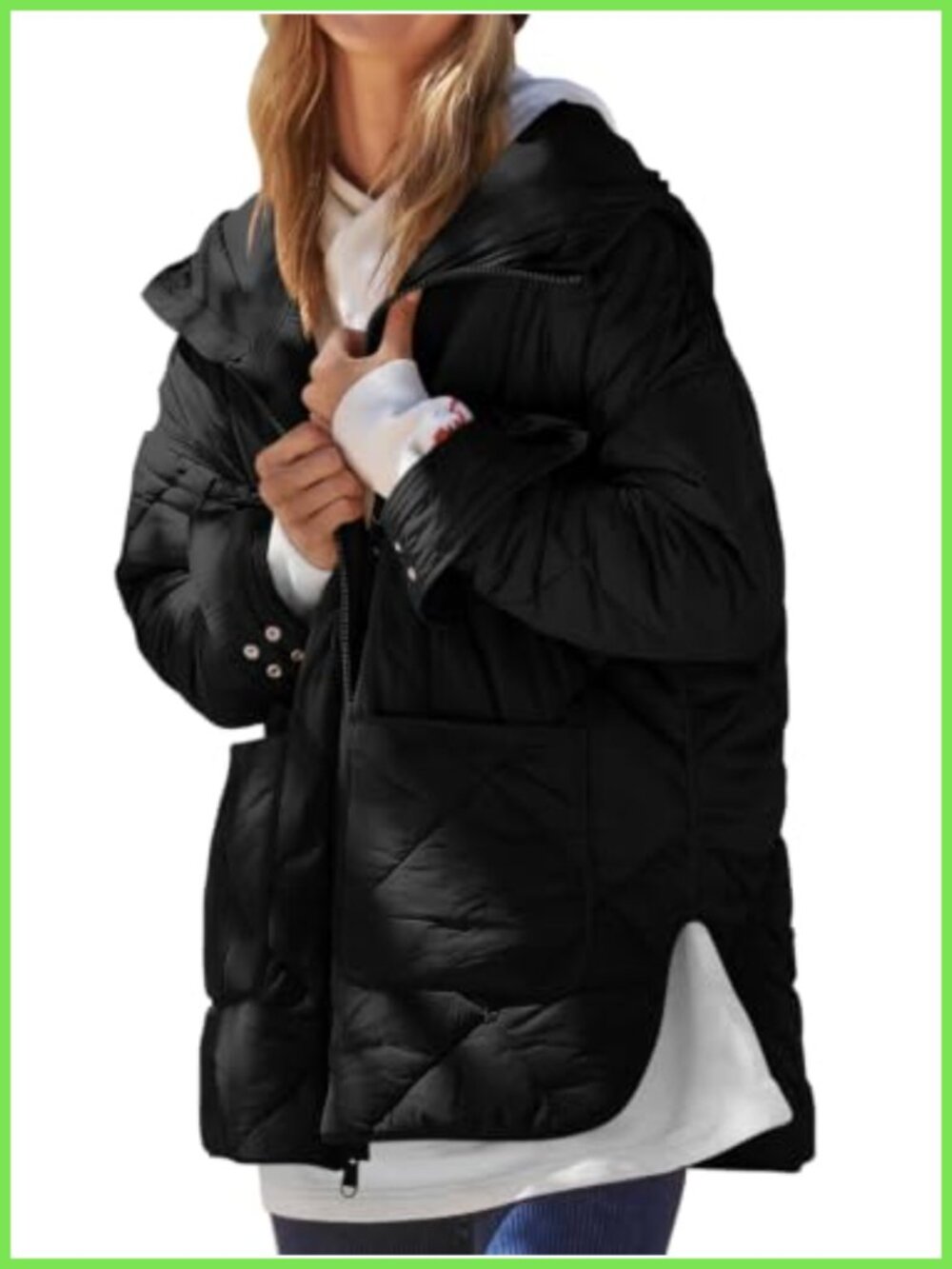 Dyexces Women's Quilted Puffer Jacket Hooded Winter Coat Lightweight 100%